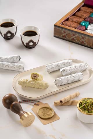 اصابع فستق شوكولا بيضاء 250 gr